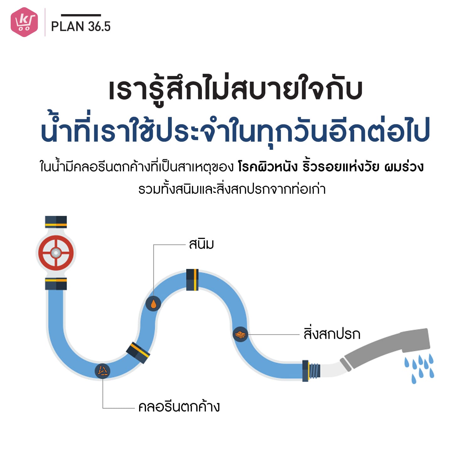 Plan 36.5 ฝักบัวกรองน้ำ ฝักบัววิตามิน ที่กรองน้ำฝักบัวจากเกาหลี กลิ่นเลม่อน - Image 6